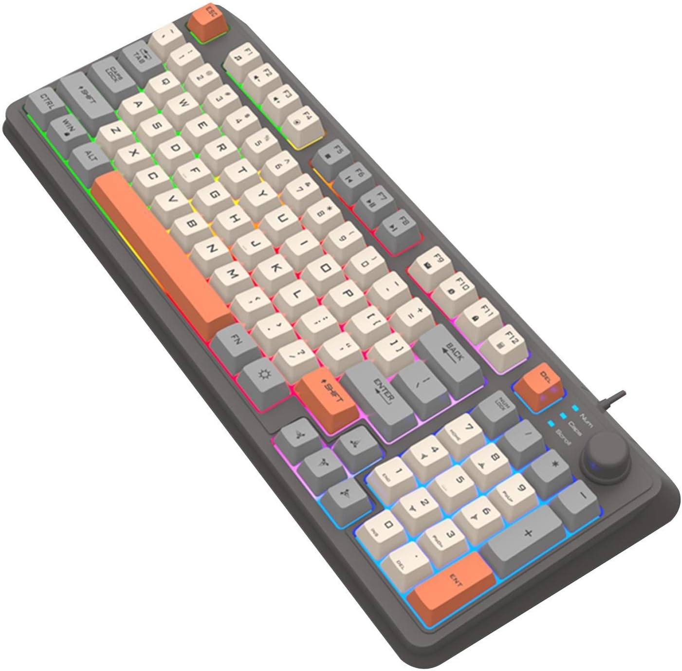 Light Up Keyboard Gaming Wired – Tricolor PC Keyboard Backlit Mechanical Keyboard | K82 Tricolor Glowing Wired PC Keyboard Student Computer Worker PC Accessories Zorza