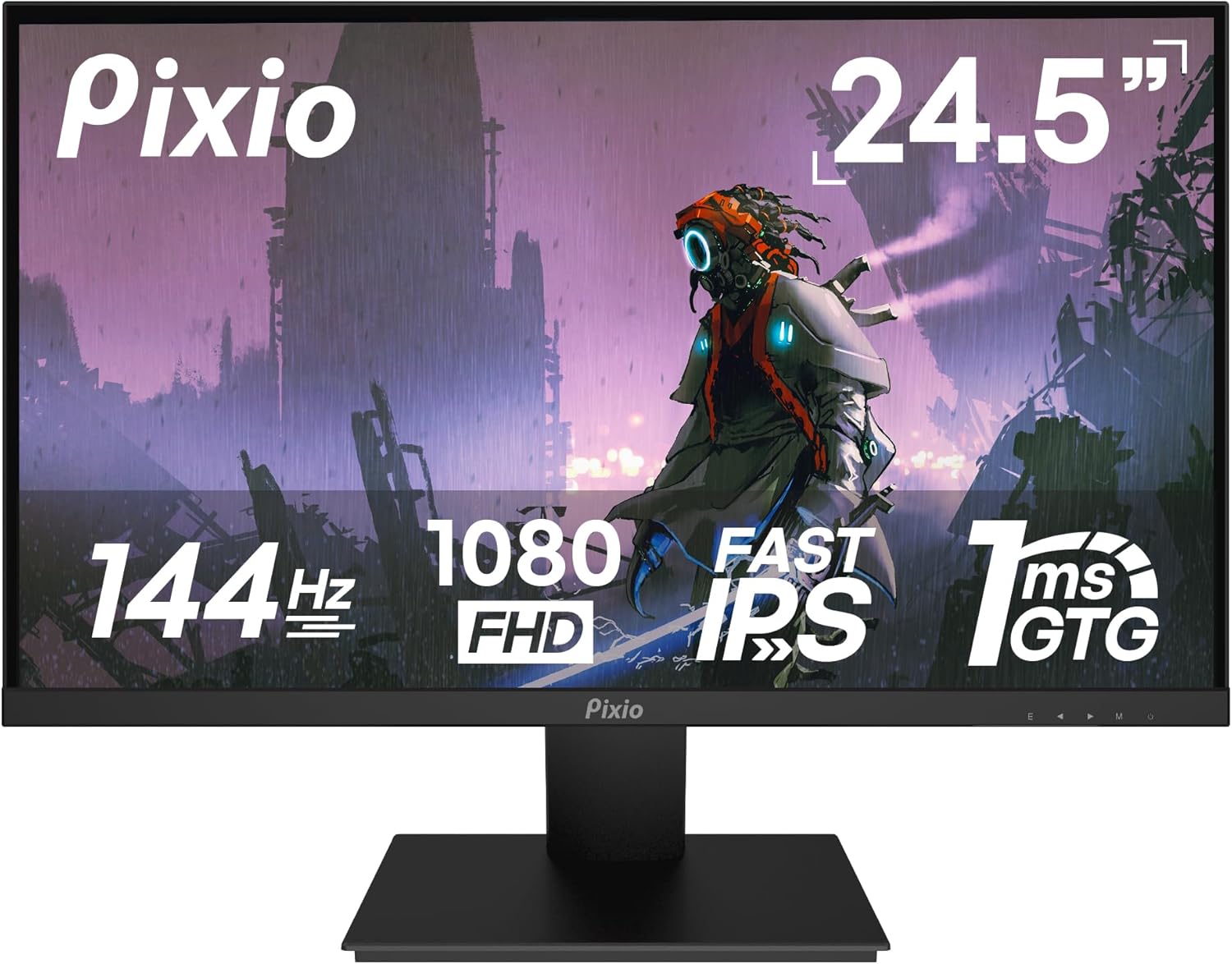 Pixio PX257 Prime 24.5″ (24″/25″ Equivalent) 144Hz Refresh Rate FHD 1080p Resolution High Speed Nano IPS Panel 1ms GTG Response Time Gaming Monitor with Adaptive Sink Support 24″ Pixio PX257 Prime 24.5″ (24″/25″ Equivalent) 144Hz Refresh Rate FHD 1080p Resolution High Speed Nano IPS Panel 1ms GTG Response Time Gaming Monitor with Adaptive Sink Support 24″